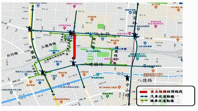 自立陸橋28日施工封閉　請用路人提早改道