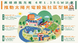 高雄設置太陽光電補助社區講座　7月17﹑18﹑19日登場