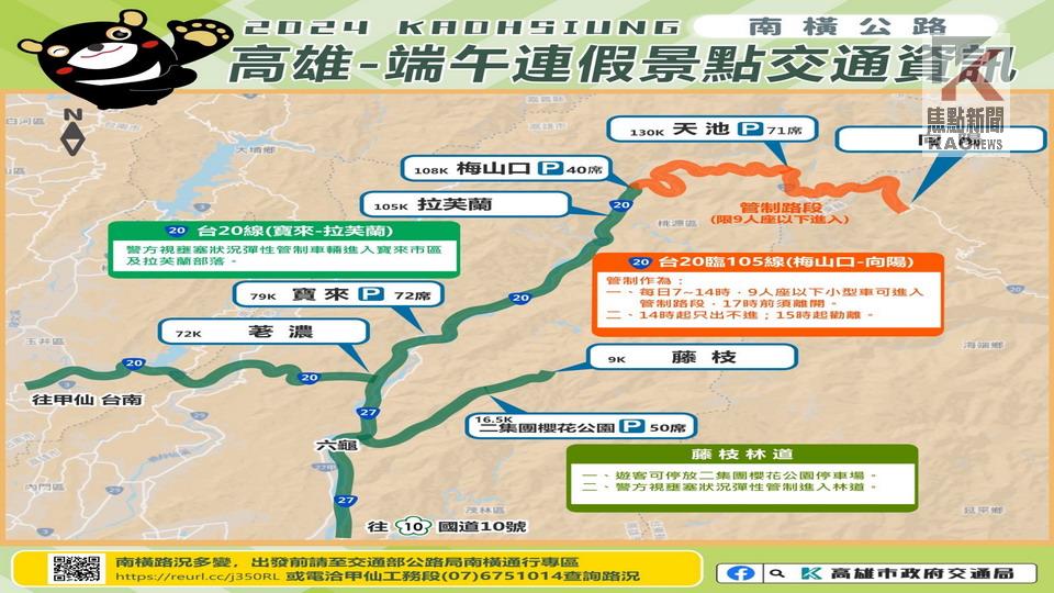 端午連假　高市府籲多搭乘公共運輸並留意交通管制資訊