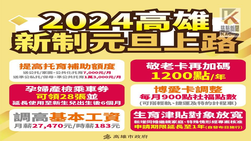 2024新制一次看　高市府：惠民政策元旦上路