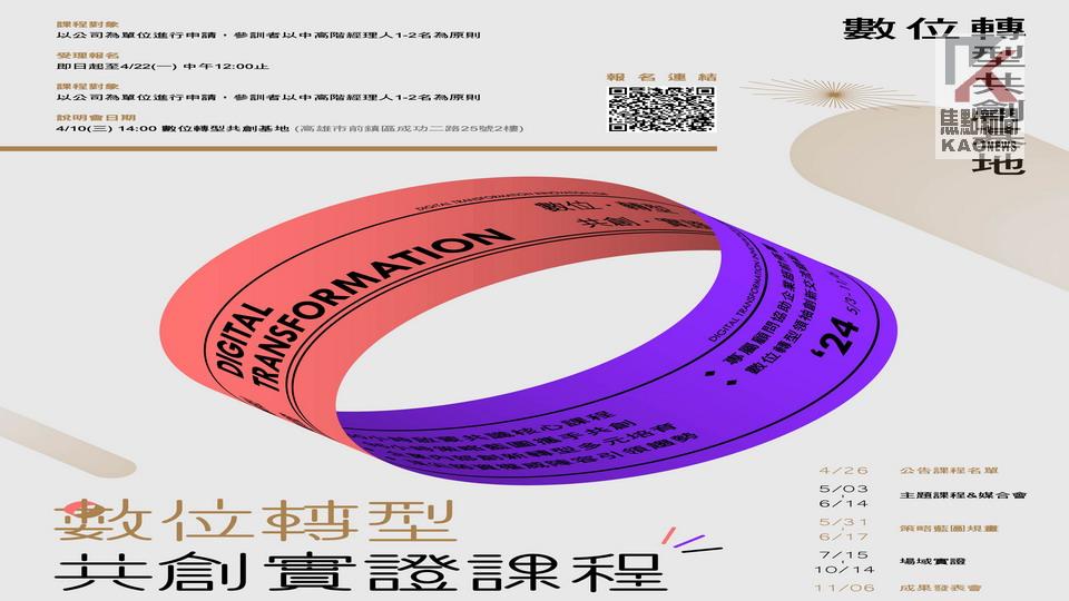  園管局「數位轉型共創實證計畫」　中高階數位轉型人才招生 